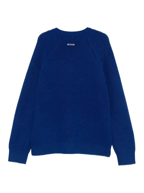 The Best Shops CALVIN KLEIN: Strickpullover mit Rundhalsausschnitt - Rundhalspullover - Blau