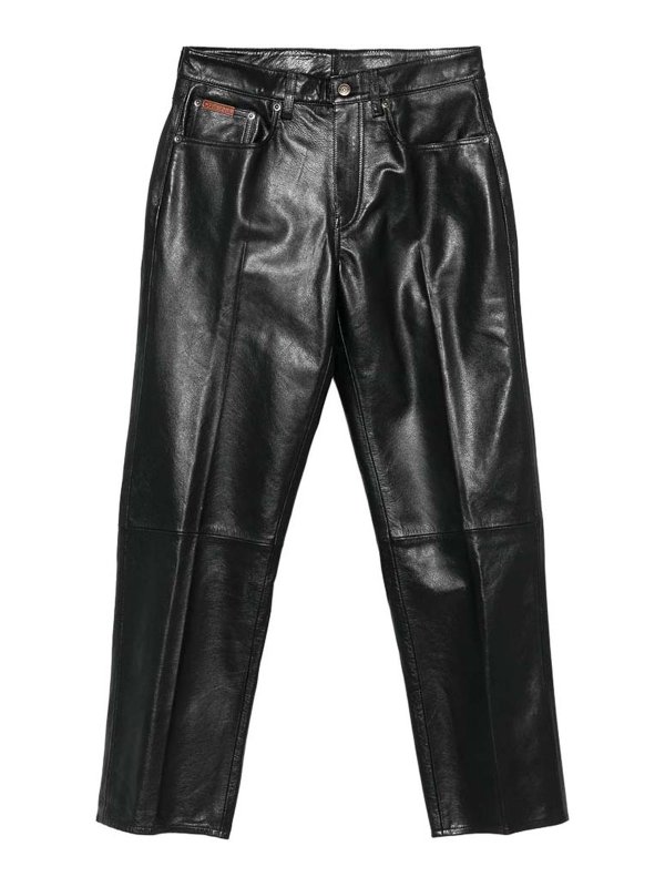 CALVIN KLEIN: Pantalons en cuir - Pantalons En Cuir - Noir