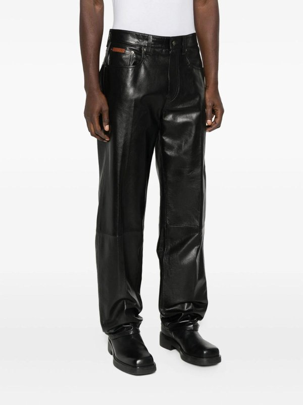 CALVIN KLEIN: Pantalons en cuir online - Pantalons En Cuir - Noir