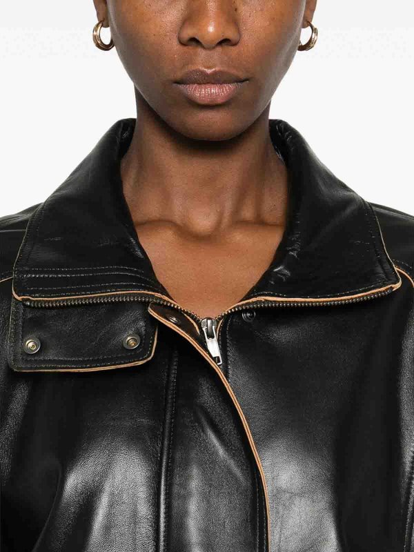 The Best Shops CALVIN KLEIN: Ledermäntel - Ledermantel - Schwarz