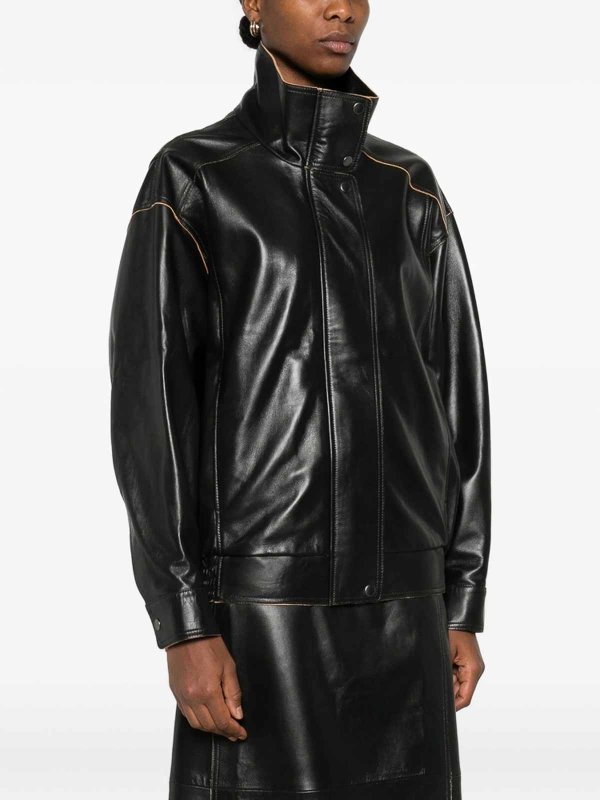 Ledermantel - Schwarz shop online: CALVIN KLEIN