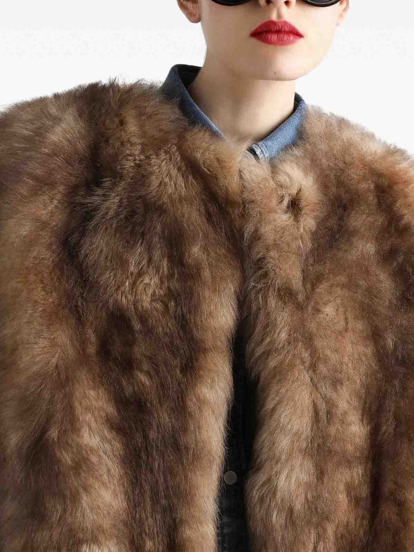 The Best Shops DOLCE & GABBANA: 毛皮＆シアリングコート - 毛皮/ムートンコート - ブラウン