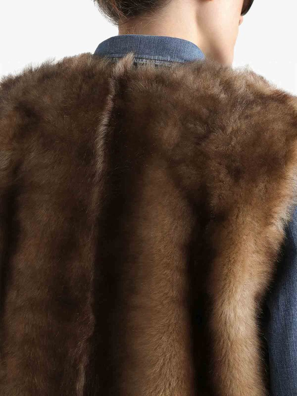 毛皮/ムートンコート - ブラウン shop online: DOLCE & GABBANA