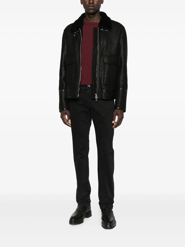 The Best Shops DONDUP: レザージャケット - レザージャケット - 黒