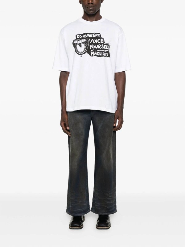 Tシャツ - 白 shop online: DSQUARED2