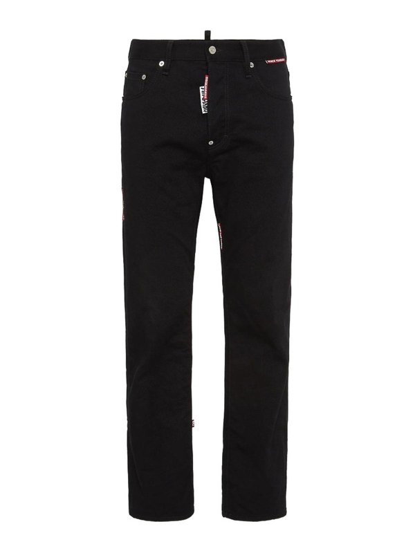 DSQUARED2: ストレートジーンズ - ストレートジーンズ - 黒