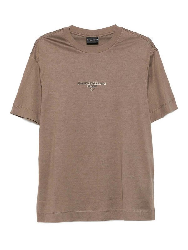 EMPORIO ARMANI: T-shirts - T-Shirt - Braun