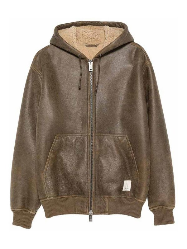 EMPORIO ARMANI: レザージャケット - レザージャケット - ブラウン