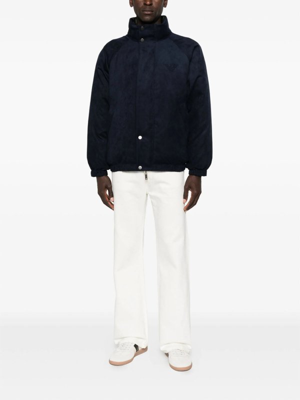 ダウンジャケット - ブルー shop online: EMPORIO ARMANI