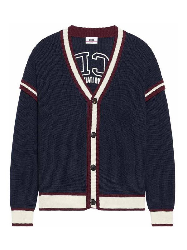 GCDS: Pull col rond - Pull Col Rond - Bleu