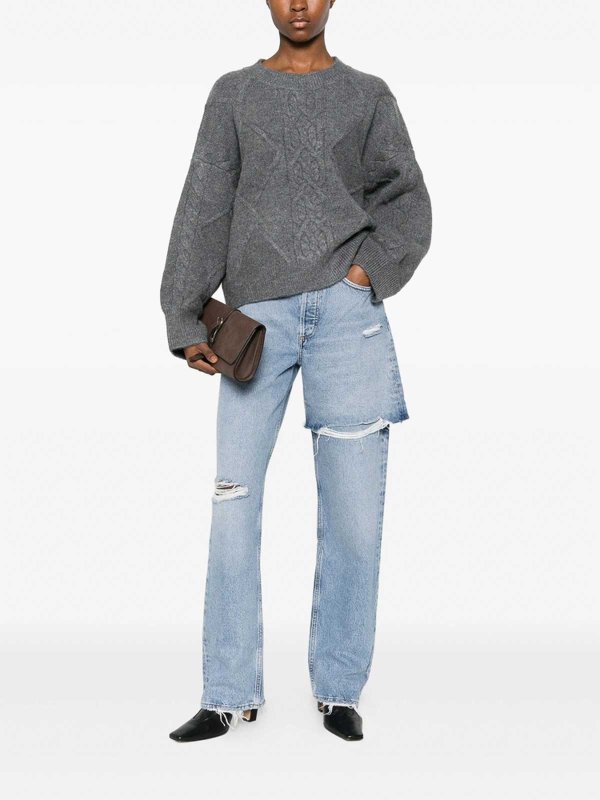 Iro: Strickpullover mit Rundhalsausschnitt online - Rundhalspullover - Grau