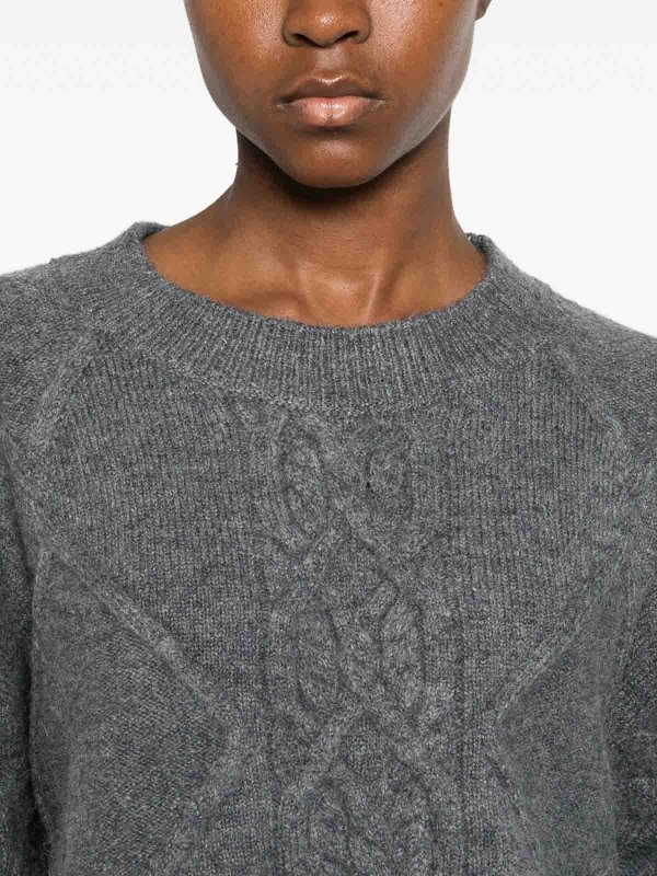 The Best Shops Iro: Strickpullover mit Rundhalsausschnitt - Rundhalspullover - Grau