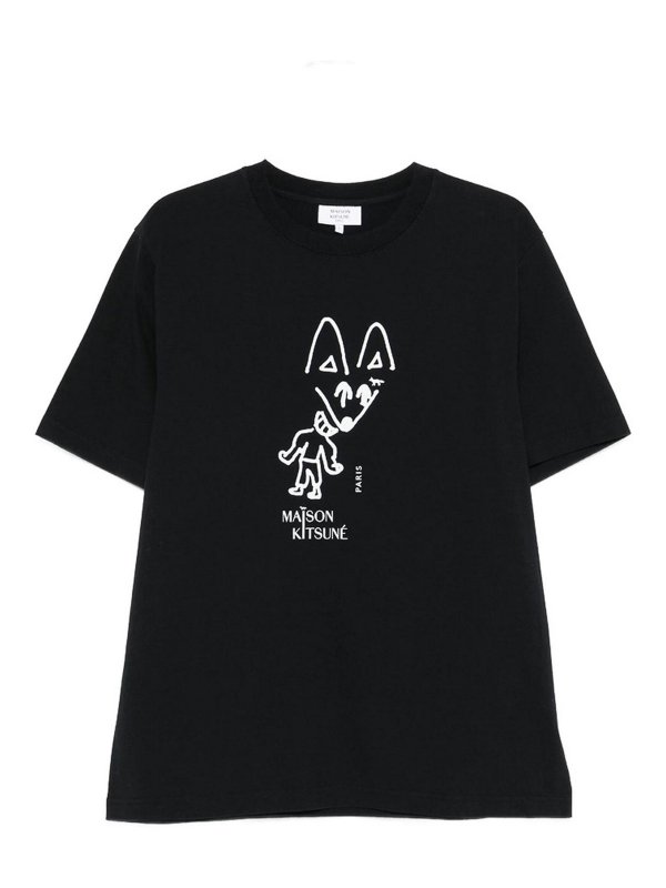 MAISON KITSUNÉ: T-shirts - T-Shirt - Noir