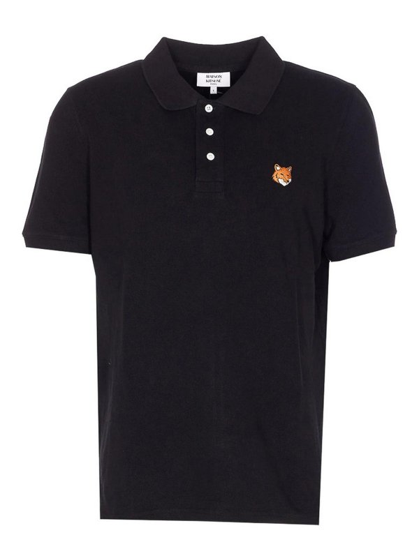 MAISON KITSUNÉ: Strickpullover mit Rundhalsausschnitt - Rundhalspullover - Schwarz