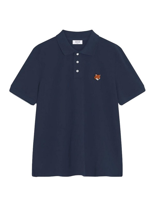 MAISON KITSUNÉ: Strickpullover mit Rundhalsausschnitt - Rundhalspullover - Blau