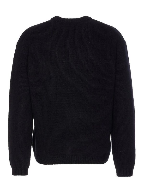 The Best Shops MAISON KITSUNÉ: Strickpullover mit Rundhalsausschnitt - Rundhalspullover - Schwarz