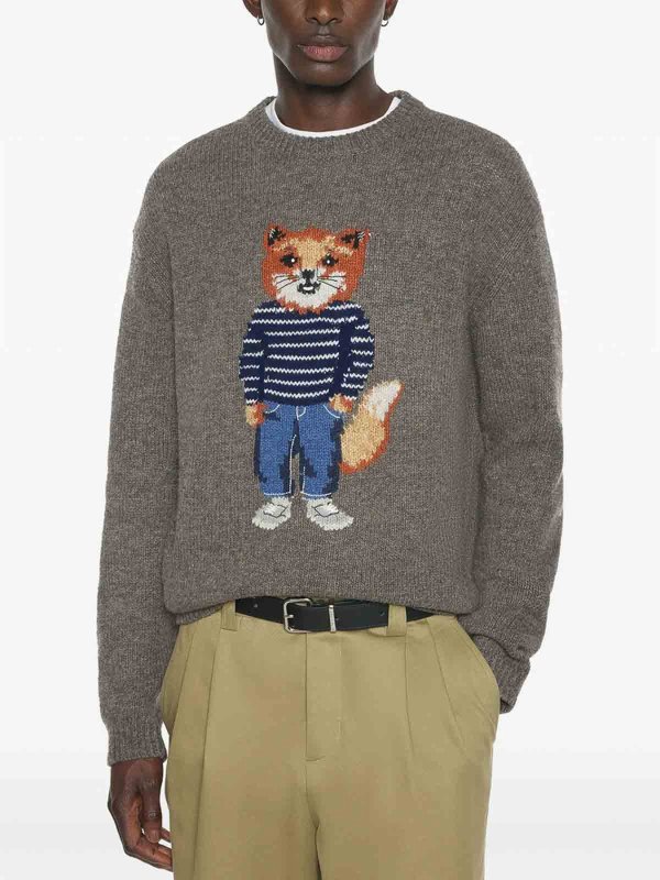 MAISON KITSUNÉ: クルーネック online - クルーネック - グレー