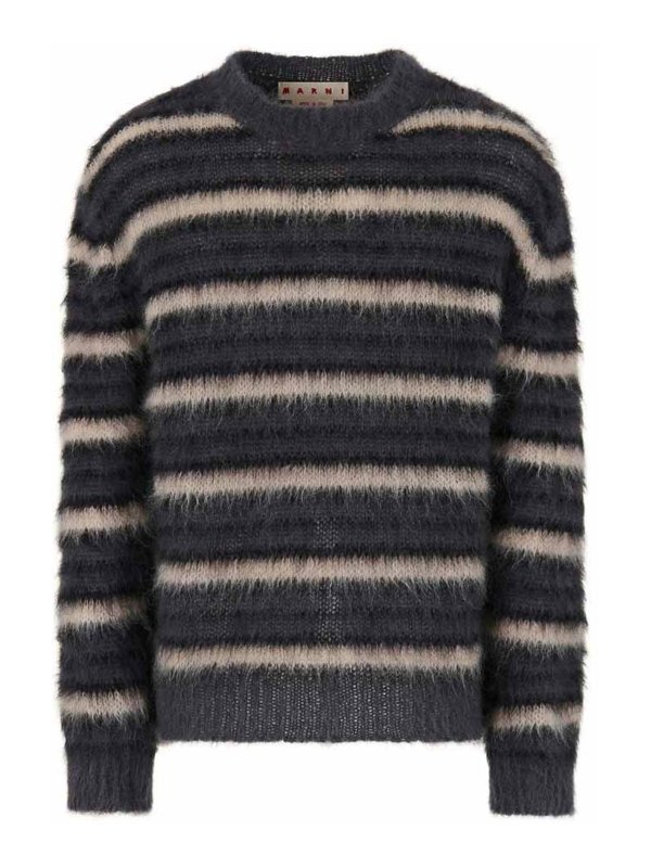 Marni: Pull col rond - Pull Col Rond - Bleu Foncé