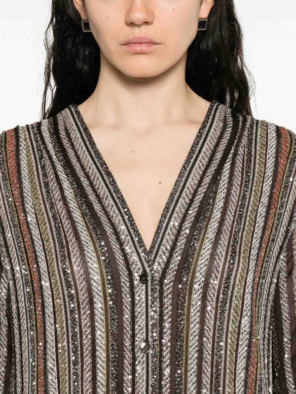 The Best Shops MISSONI: Strickpullover mit Rundhalsausschnitt - Rundhalspullover - Braun