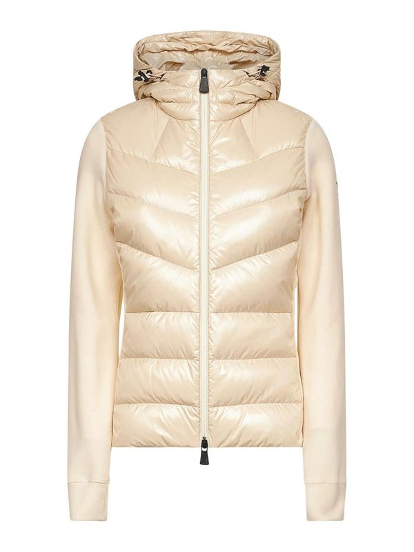 MONCLER GRENOBLE: Strickpullover mit Rundhalsausschnitt - Rundhalspullover - Beige