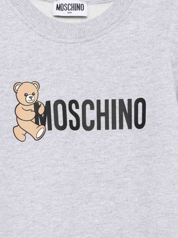 MOSCHINO: Strickpullover mit Rundhalsausschnitt online - Rundhalspullover - Grau