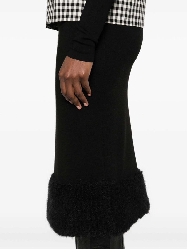 膝丈/ミディスカート - 黒 shop online: MOSCHINO