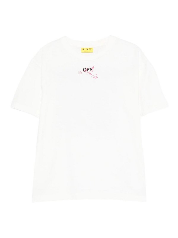 OFF-WHITE: Strickpullover mit Rundhalsausschnitt - Rundhalspullover - Weiß