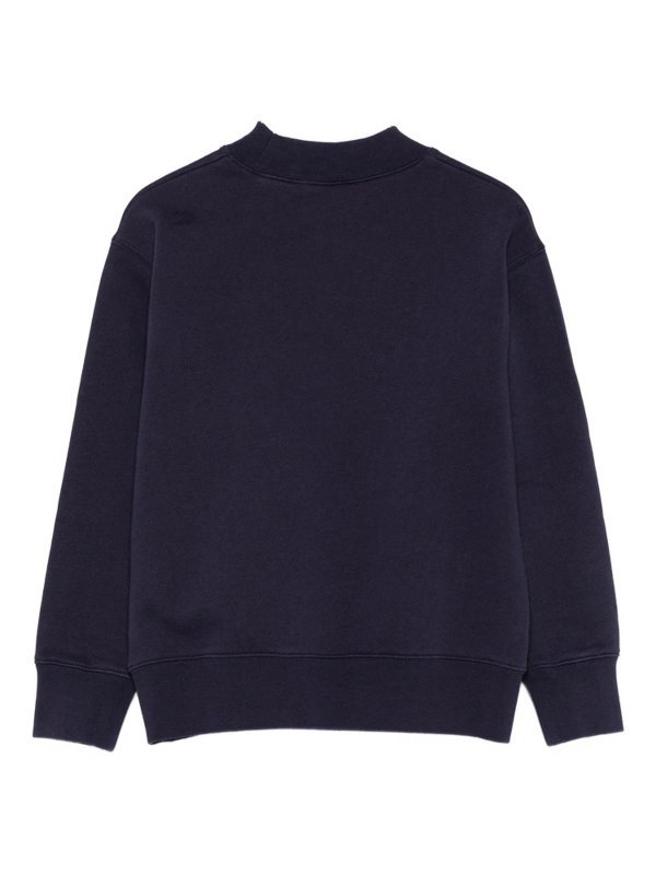 The Best Shops Palm Angels: Strickpullover mit Rundhalsausschnitt - Rundhalspullover - Blau