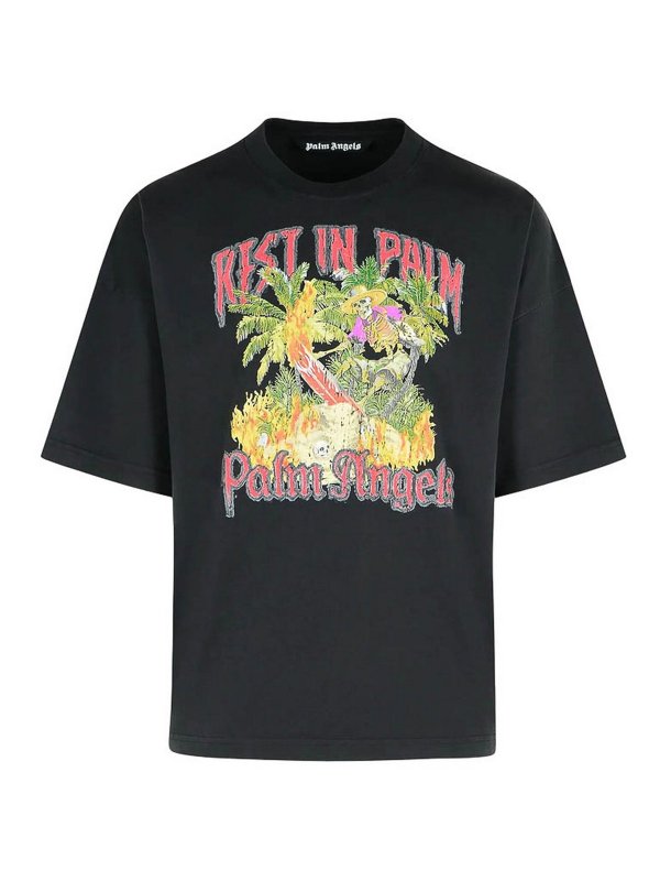 Palm Angels: T-shirts - T-Shirt - Schwarz