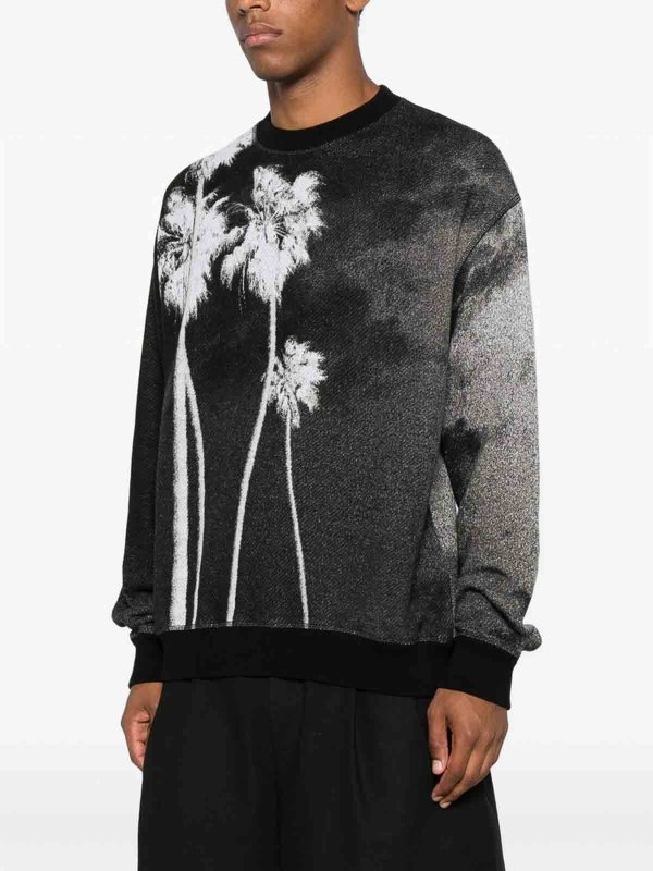 Palm Angels: Suéteres con cuello pico online - Suéter Cuello Redondo - Negro