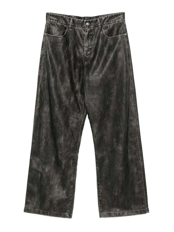 Palm Angels: flared jeans - Leather Pant