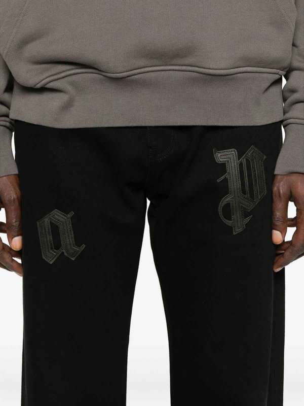 Palm Angels: Jeans à jambe droite online - Jean Droit - Noir