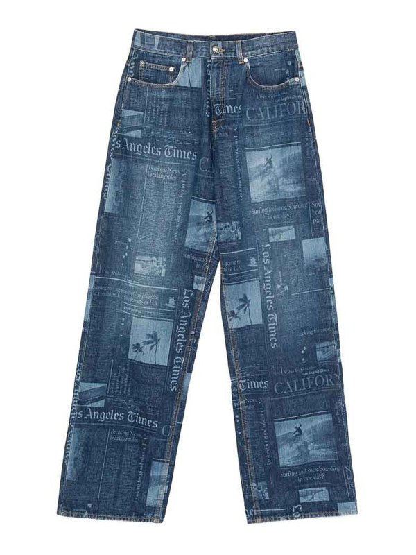 Palm Angels: ベルボトムジーンズ - フレアジーンズ - ブルー