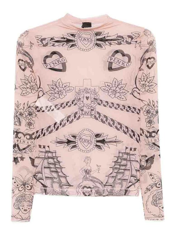 Pinko: クルーネック - クルーネック - ヌードカラー