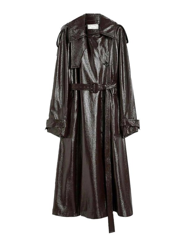 SPORTMAX: Ledermäntel - Ledermantel - Braun