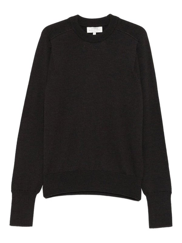 STUDIO NICHOLSON: Strickpullover mit Rundhalsausschnitt - Rundhalspullover - Braun