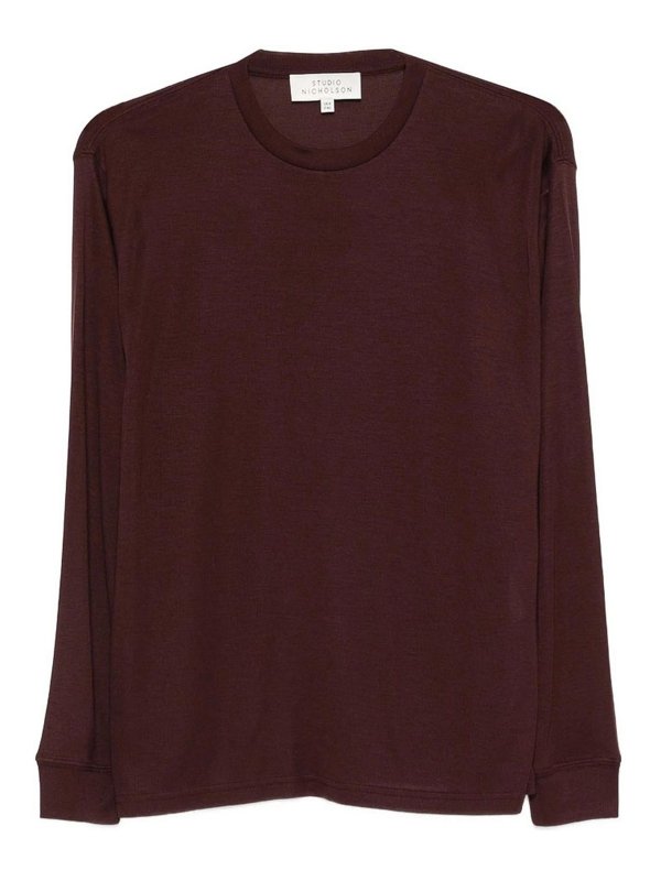 STUDIO NICHOLSON: Suéteres con cuello pico - Suéter Cuello Redondo - Rojo