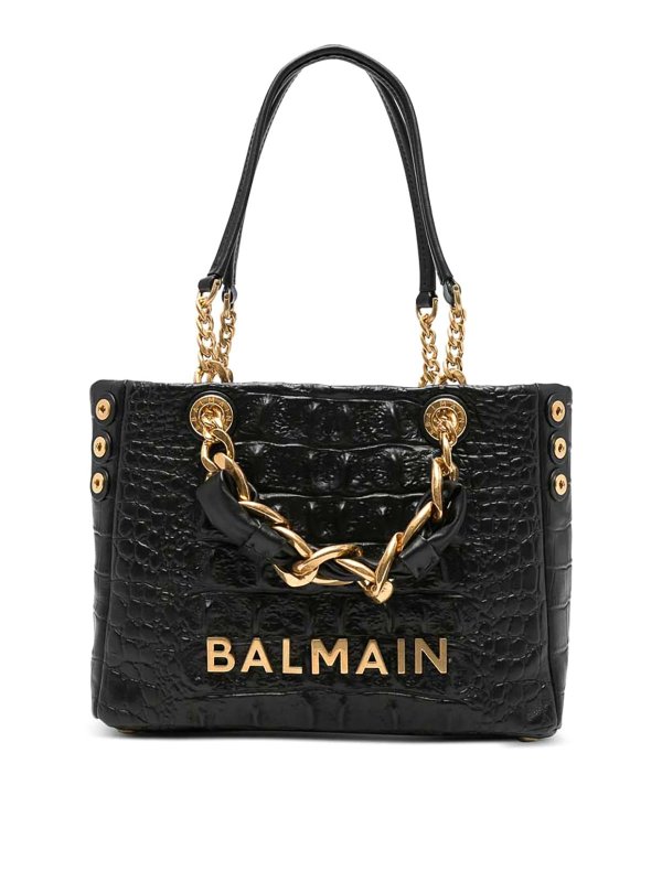 Balmain: Sacs à main - Sac Cabas - Noir