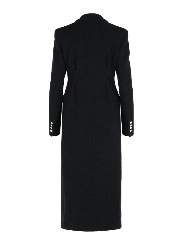 ALESSANDRA RICH: long coats online - Black Virgin Wool Blend Coat