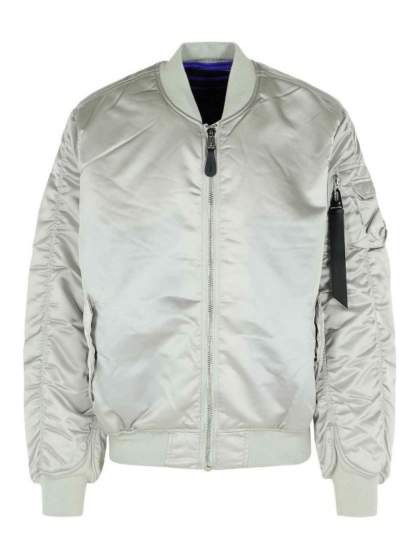 ALPHA INDUSTRIES: bombers - Ma-1 Uv Grey Nylon Bomber Jacket