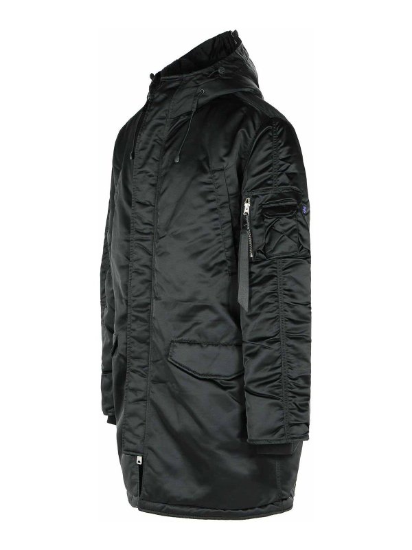 The Best Shops ALPHA INDUSTRIES: parkas - N-3B Uv Black Nylon Parka
