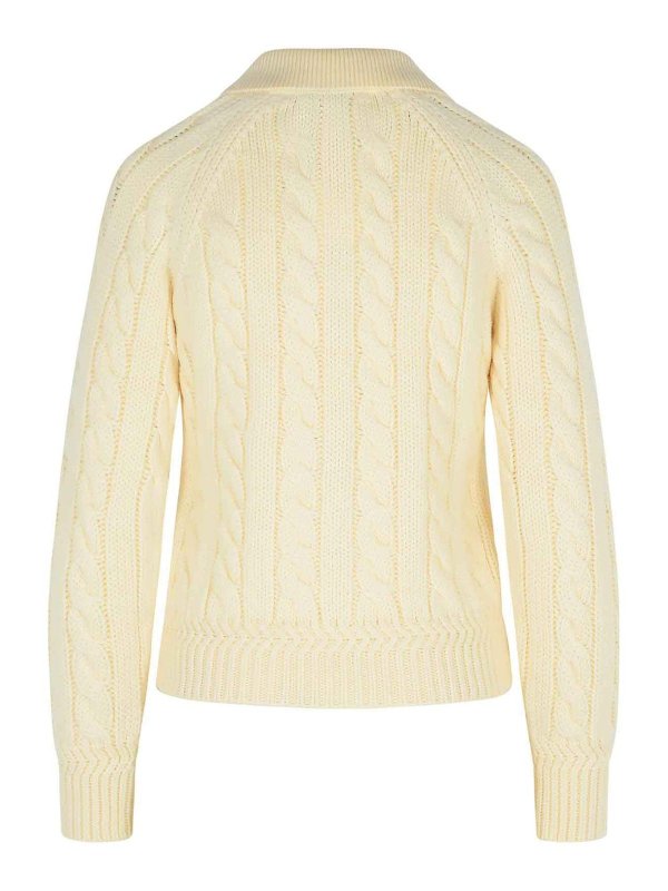 BALLY: crew necks online - Ivory Extrafine Merino Wool Sweater
