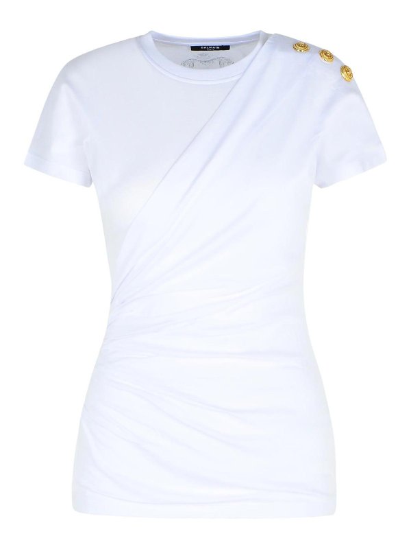 Balmain: T-shirts - T-Shirt - Blanc