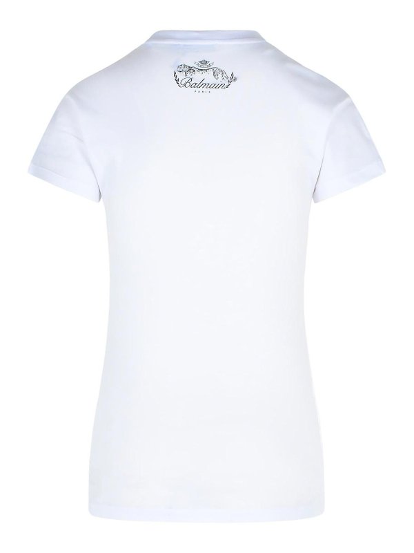 Balmain: T-shirts online - T-Shirt - Blanc