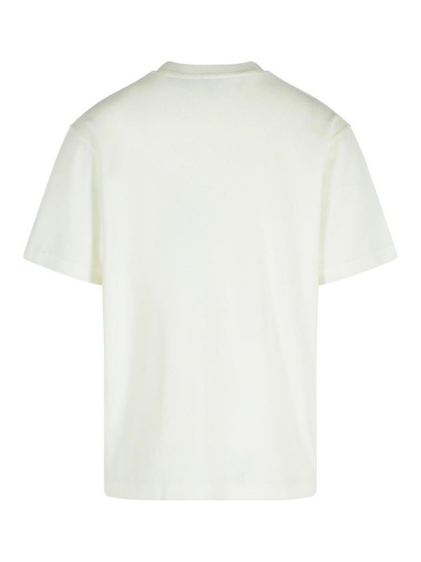 BURBERRY: t-shirt online - T-shirt di miscela di cotone bianco