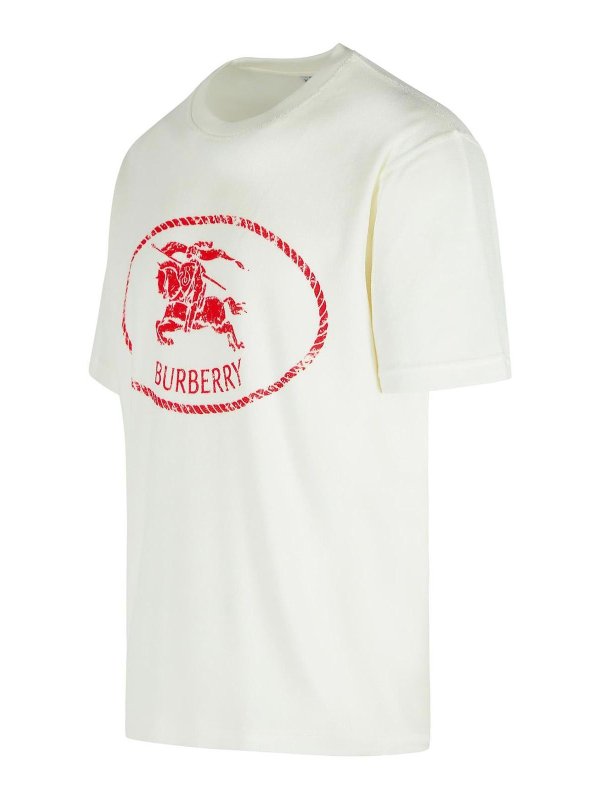 The Best Shops BURBERRY: t-shirt - T-shirt di miscela di cotone bianco