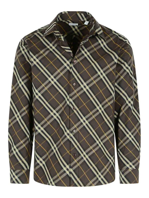 BURBERRY: shirts - Brown Cotton Shirt