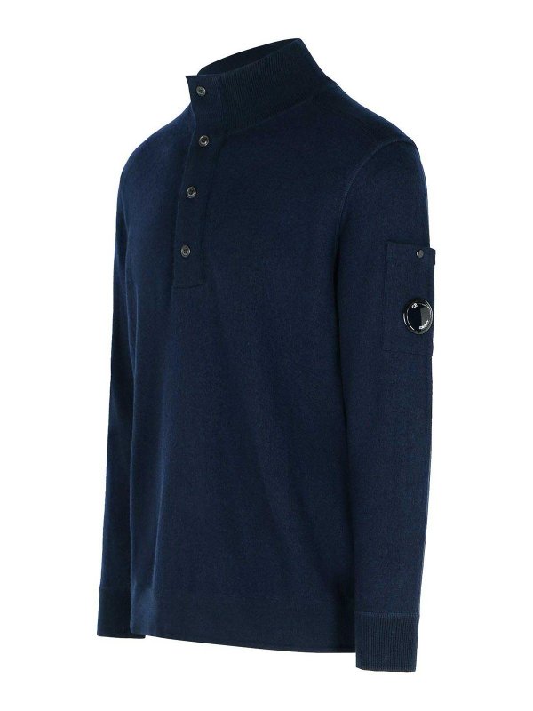 The Best Shops C.P. COMPANY: crew necks - Grs Navy Wool Blend Sweater