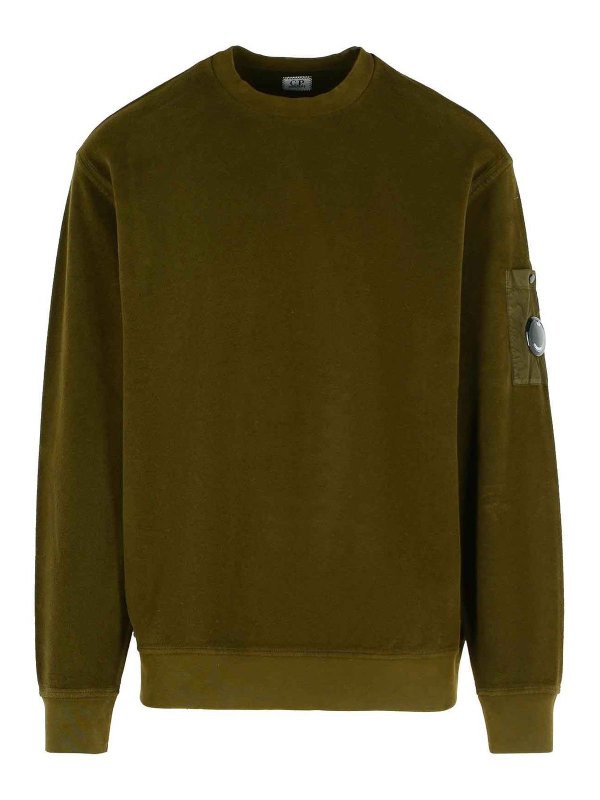 C.P. COMPANY: Sweatshirts & Sweaters - Army Cotton Sweatshirt