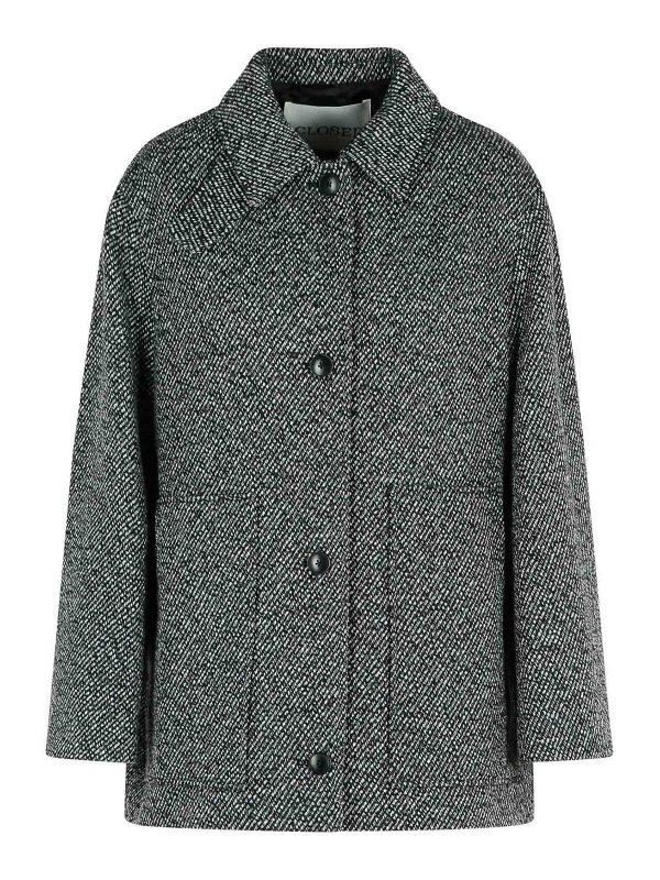 CLOSED: short coats - Melange Grey Wool Blend Coat